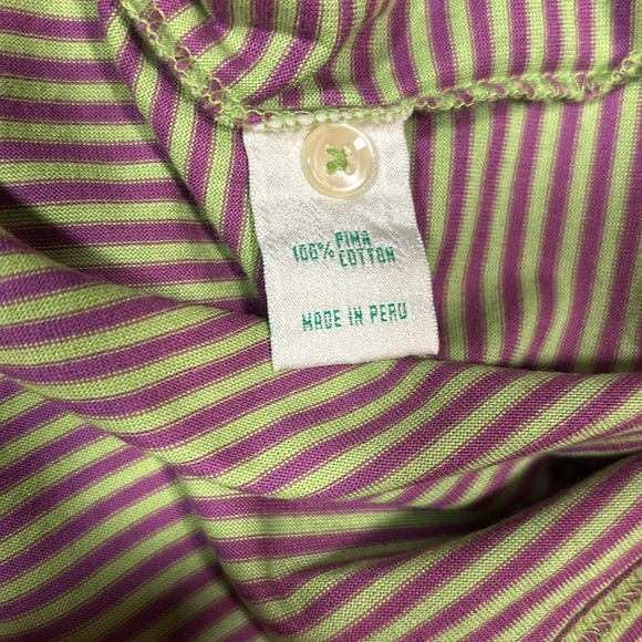A Perfect Day In Paradise Sebastian Varney Lime Green And Purple Stripes Size L - Picture 7 of 9